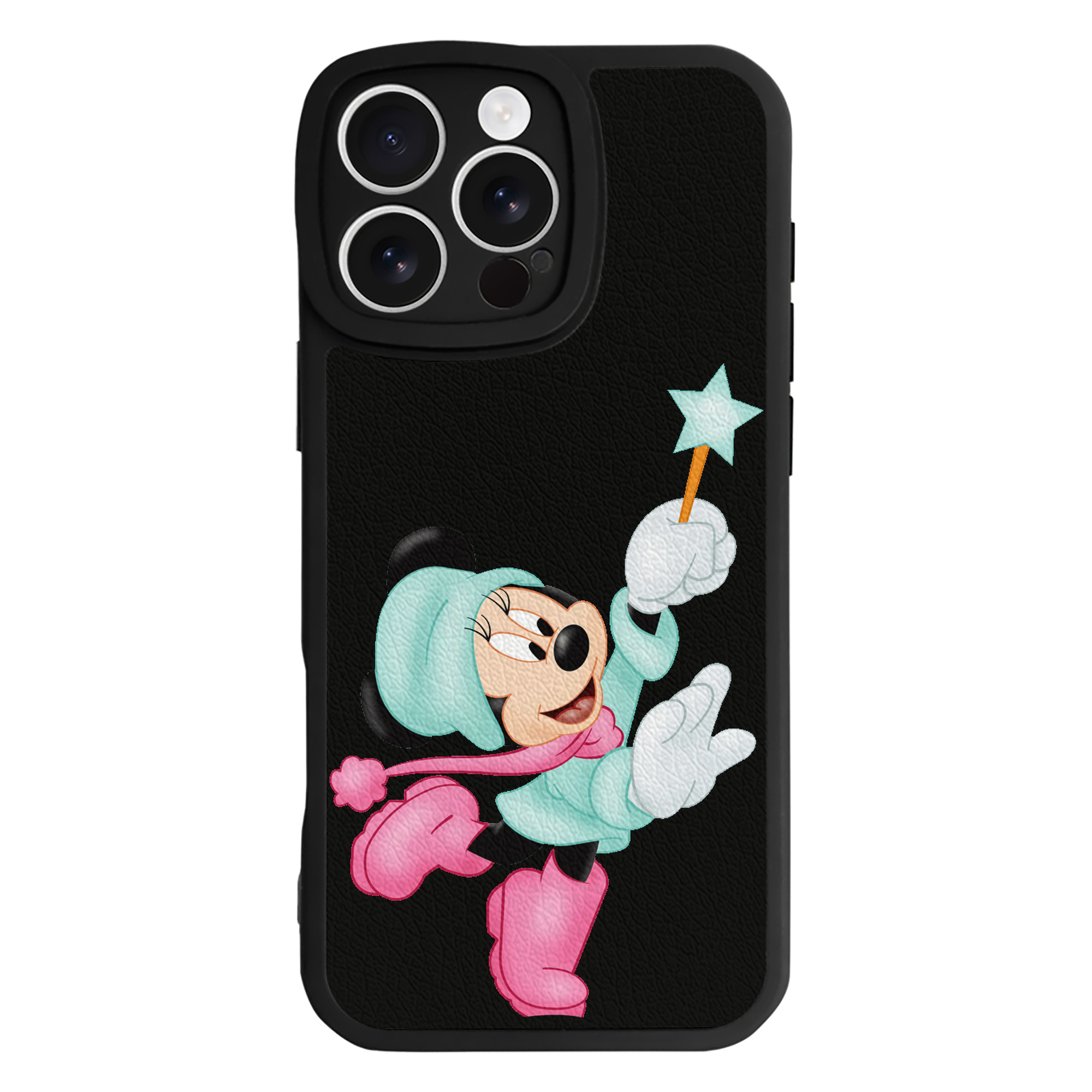 （画像用） ミッキーマウス Mickey Mouse 【iPhone 16シリーズ対応】シリコンスマホケース（レザー調） 材質：シリコン